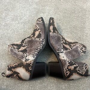 Snake printed booties